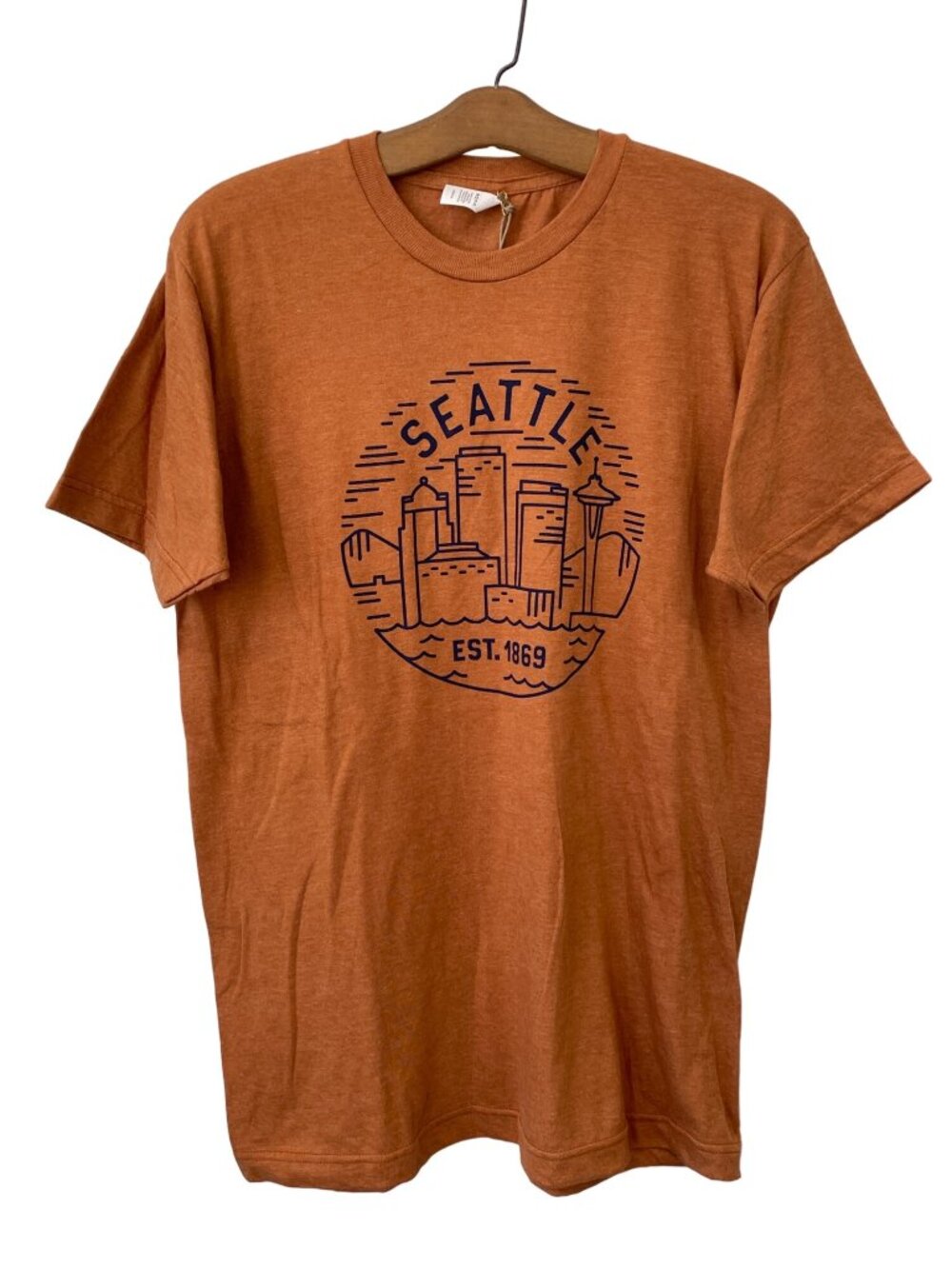 Good Land Supply Co. Graphic Tee Medium Seattle Crewneck Shirt Heather Rust NEW